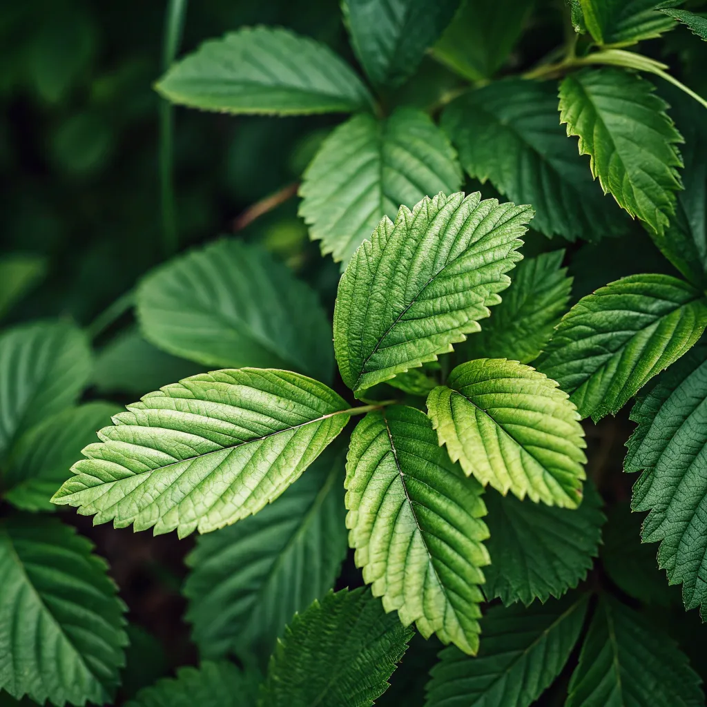 Lush green leaves